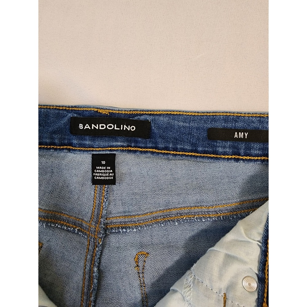 Bandolino Amy Straight Leg Jeans Womens 10 Medium Wash Blue Stretch Denim - Picture 7 of 13